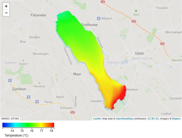 Warmes Wasser bei Uessikon, kaltes Wasser bei Fällanden.