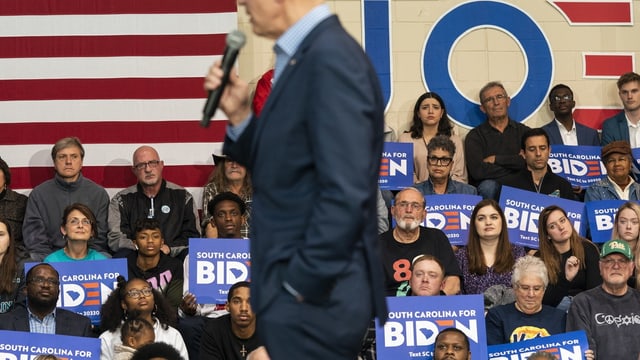 Joe Biden spricht am 27. Februar 2020 an der Coastal Carolina University in Conway, South Carolina.