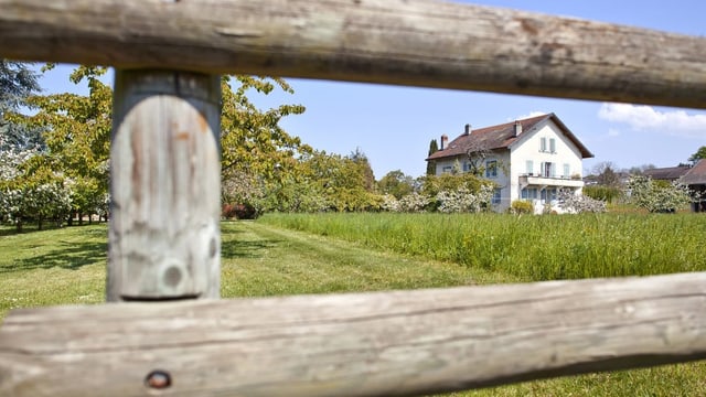 Haus hinter einem Gartenzaun