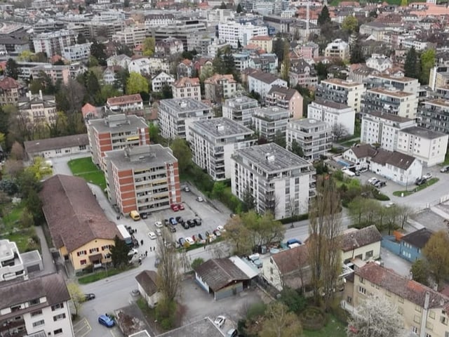 Luftansicht Sägenstrasse Gelände Konsumraum