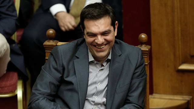 Tsipras im Parlament. 