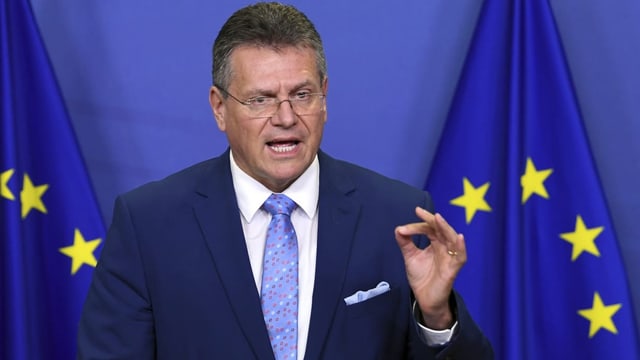 Sefcovic an Rednerpult