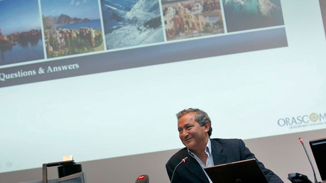 Sawiris an einer Medienkonferenz in Altdorf