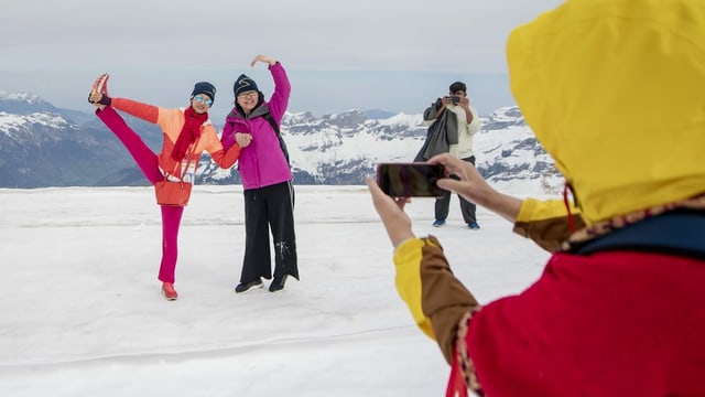 Gäste aus dem asiatischen Raum auf dem Titlis.