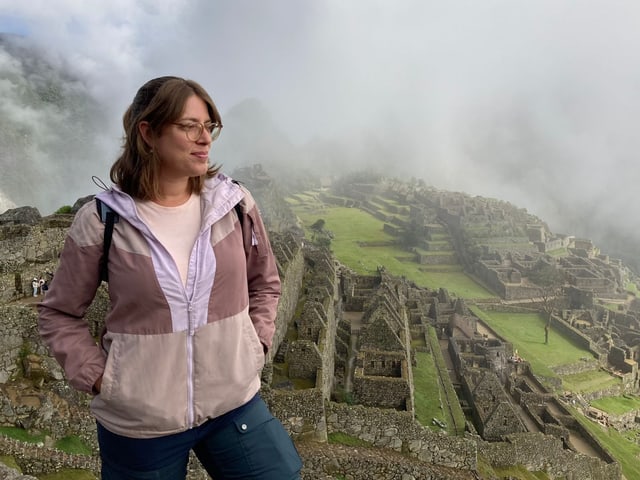 Teresa Delgado auf dem Machu Picchu in Peru.