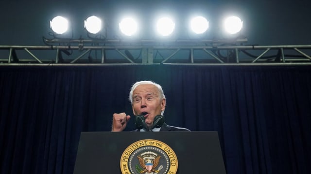 Joe Biden bei seiner Rede in Illinois