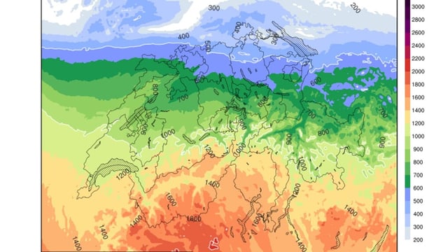 Mögliche Schneefallgrenze.