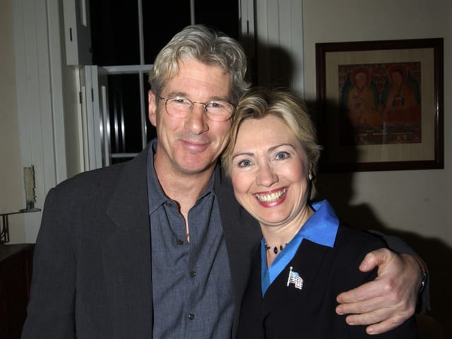 Richard Gere und Hillary Clinton