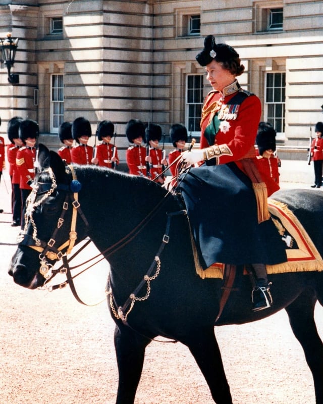 Frau in Uniform auf Pferd