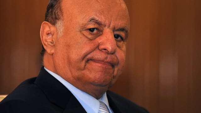 Porträt von Präsident Abed Rabbo Mansur Hadi.