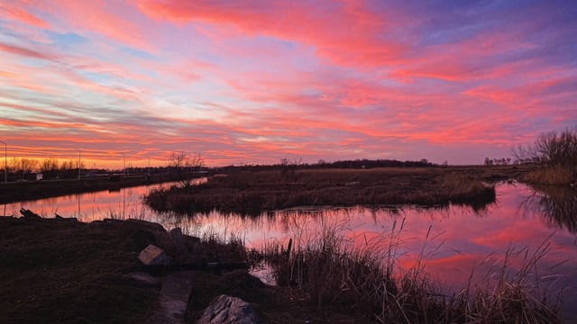 Abendhimmel im Donaudelta.