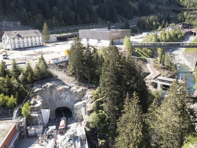 Die Grossbaustelle in Göschenen. 