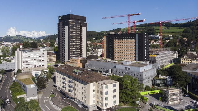 Das Spital in St. Gallen von weitem.