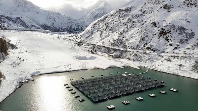 Stausee mit Solaranlagen