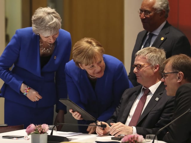 Merkel, May, Costa und Sipila. 