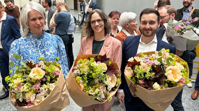 Die neu gewählten Mitglieder der Luzerner Stadtregierung.