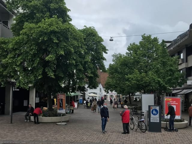 Fussgängerzone im Zentrum von Riehen.