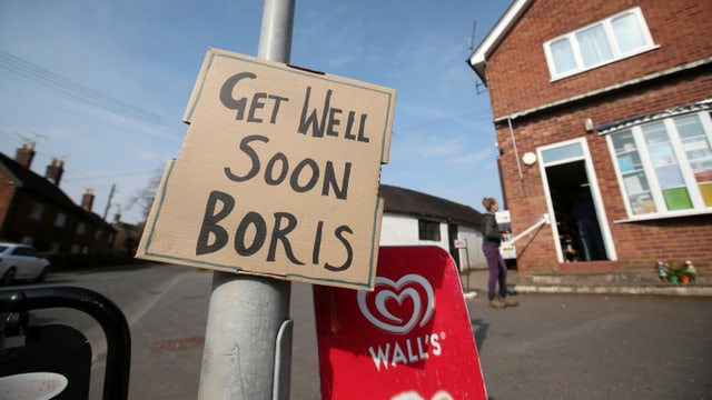 Poster that says: Get well soon Boris