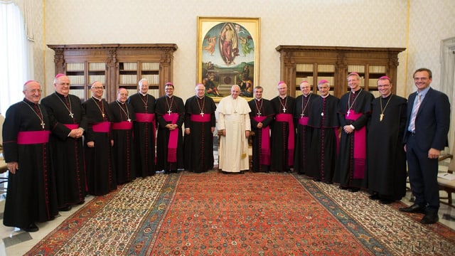 Papst Franziskus und die Schweizer Bischöfe zum Abschluss des Rom-Besuchs