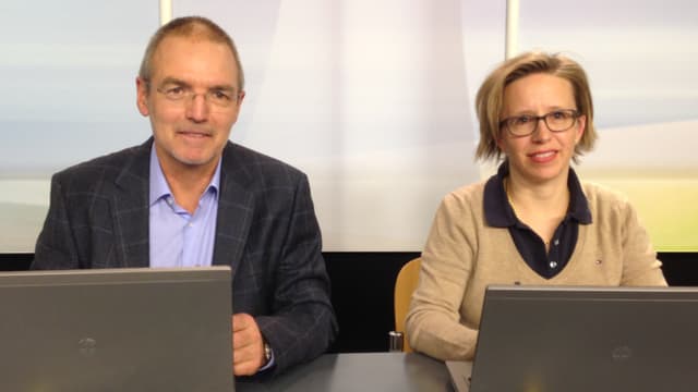 Dr. Thomas Kissling und Dr. Yvonne Diem Meier am Chat-Laptop