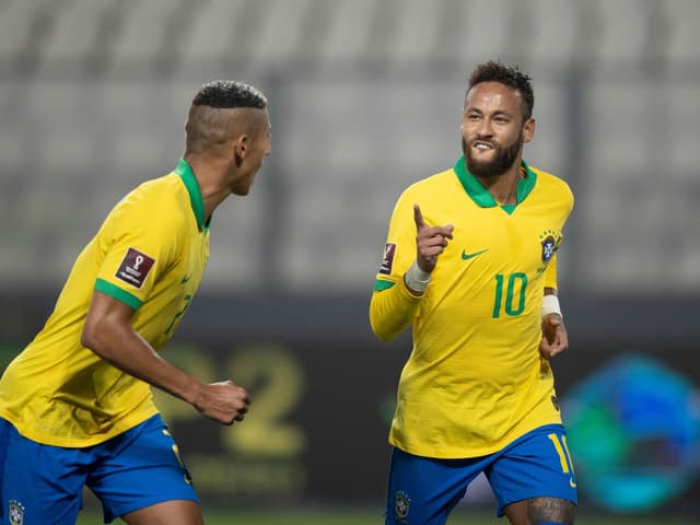 Neymar in the qualifying match for the World Cup in Lima.