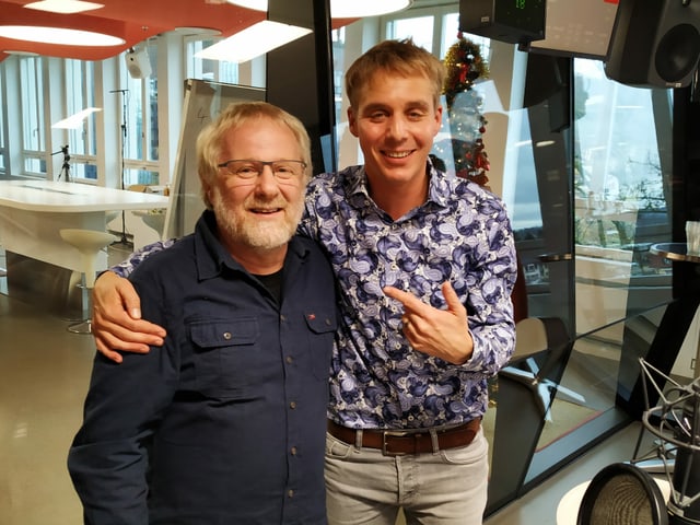 Hubert Zweifel und Reto Scherrer im Studio