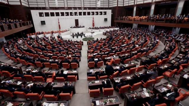 Blick in den Parlamentssaal der Türkei in Ankara. 