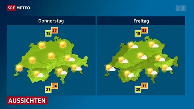 Wetterkarte von SRF Meteo