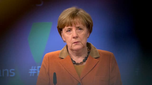 Angela Merkel vor den Medien in Brüssel