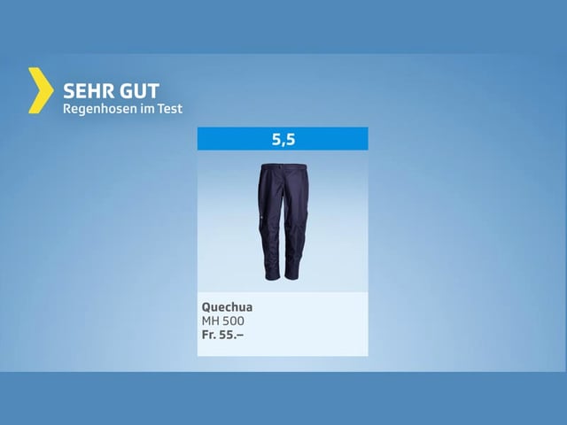 Regehose mit Gesamturteil sehr gut