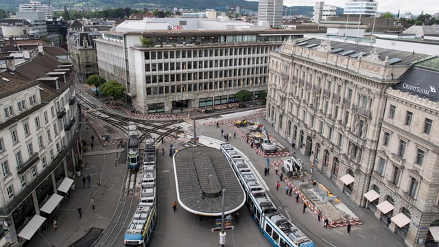 Aufnahme des Zürcher Paradeplatzes