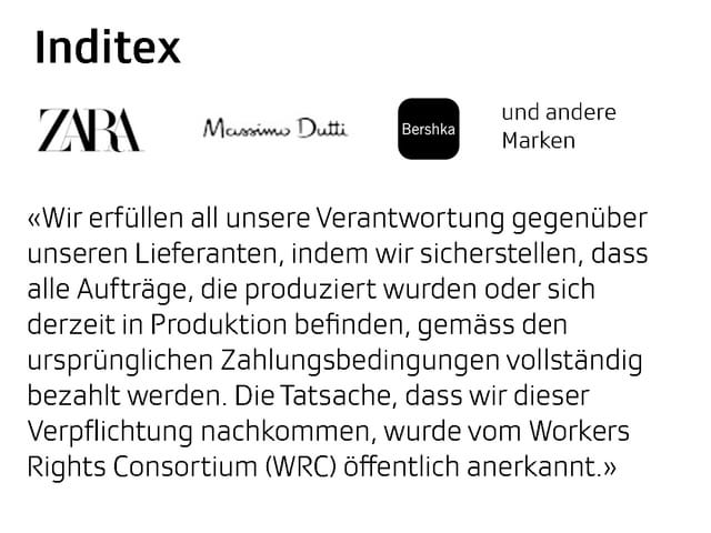 Inditex Antwort