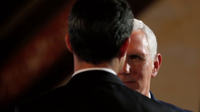 US-Vizepräsident Mike Pence mit Oppositionsführer Juan Guaidó: