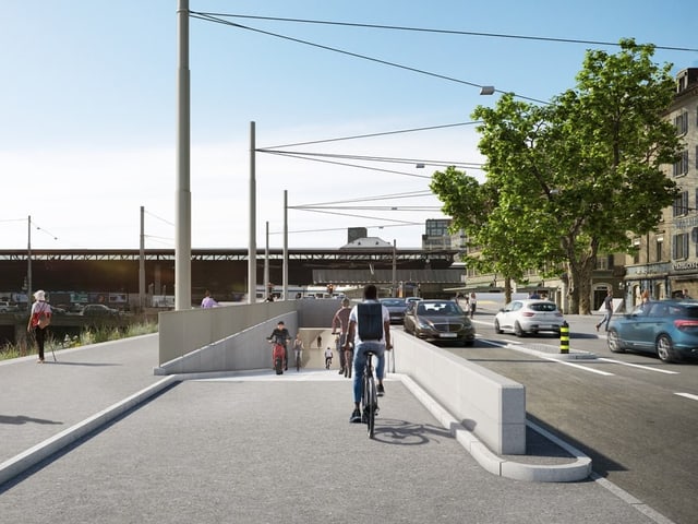 Velofahrerinnen und Velofahrer können schon bald in einem Tunnel unter dem Zürcher Hauptbahnhof fahren.