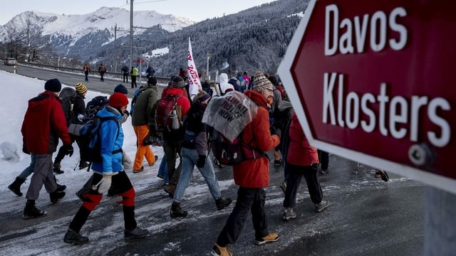 Klimawanderer vor dem WEF