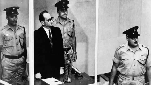 Nazi-Verbrecher Adolf Eichmann vor dem Gericht in Jerusalem 1961.