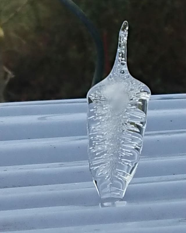 An icicle that remains.