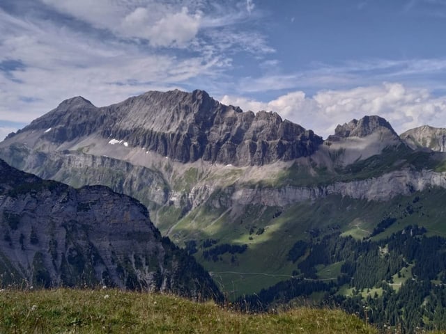 Blick von Jegertosse das Bergmassiv im Westen.