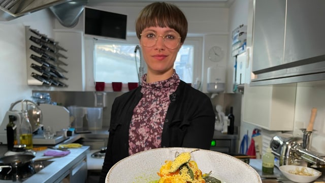 Rebecca Clopath mit ihrer Pasta-Kreation.