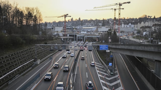 Stadtautobahn St. Gallen beim Rosenbergtunnel