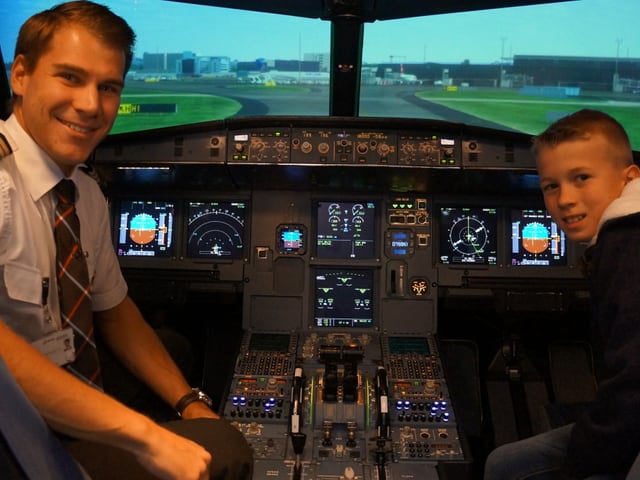 Flugsimulator von innen.