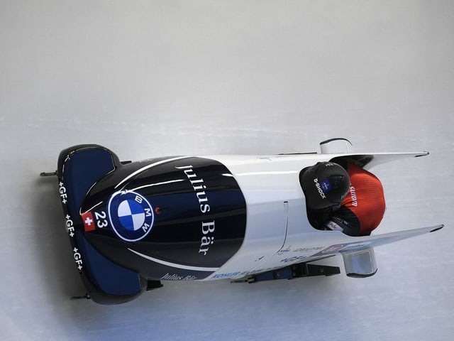 Simon Friedli and pusher Gregory Jones in the bobsleigh