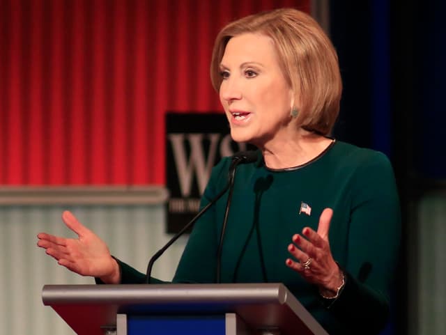 Carly Fiorina während einer Fernsehdebatte.