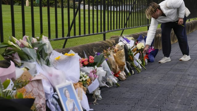 Blumenniederlegung zum Gedenken an die Queen in Sydney.