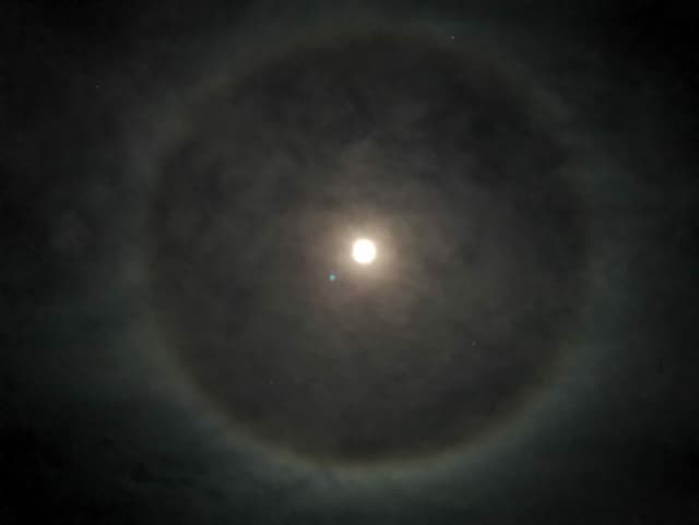 A ring around the full moon.