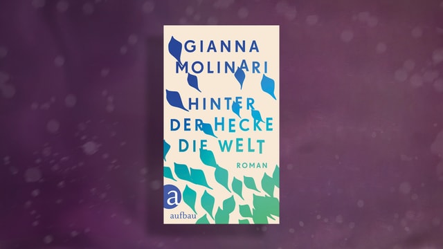 Buchcover mit im Farbverlauf hinterlegten, herabfallenden Blättern. Oben blau, mittig türkis, unten grün.