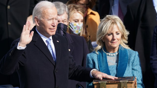 Joe Biden takes the oath.