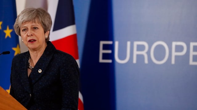 Premierministerin Theresa May an der Pressekonferenz