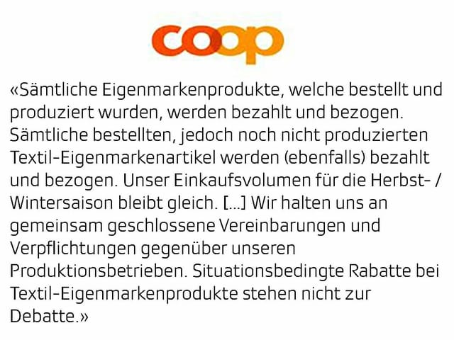 Coop Antwort