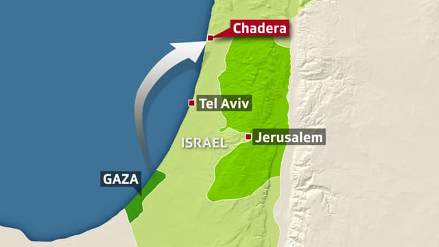 Karte von Israel und dem Gazastreifen 